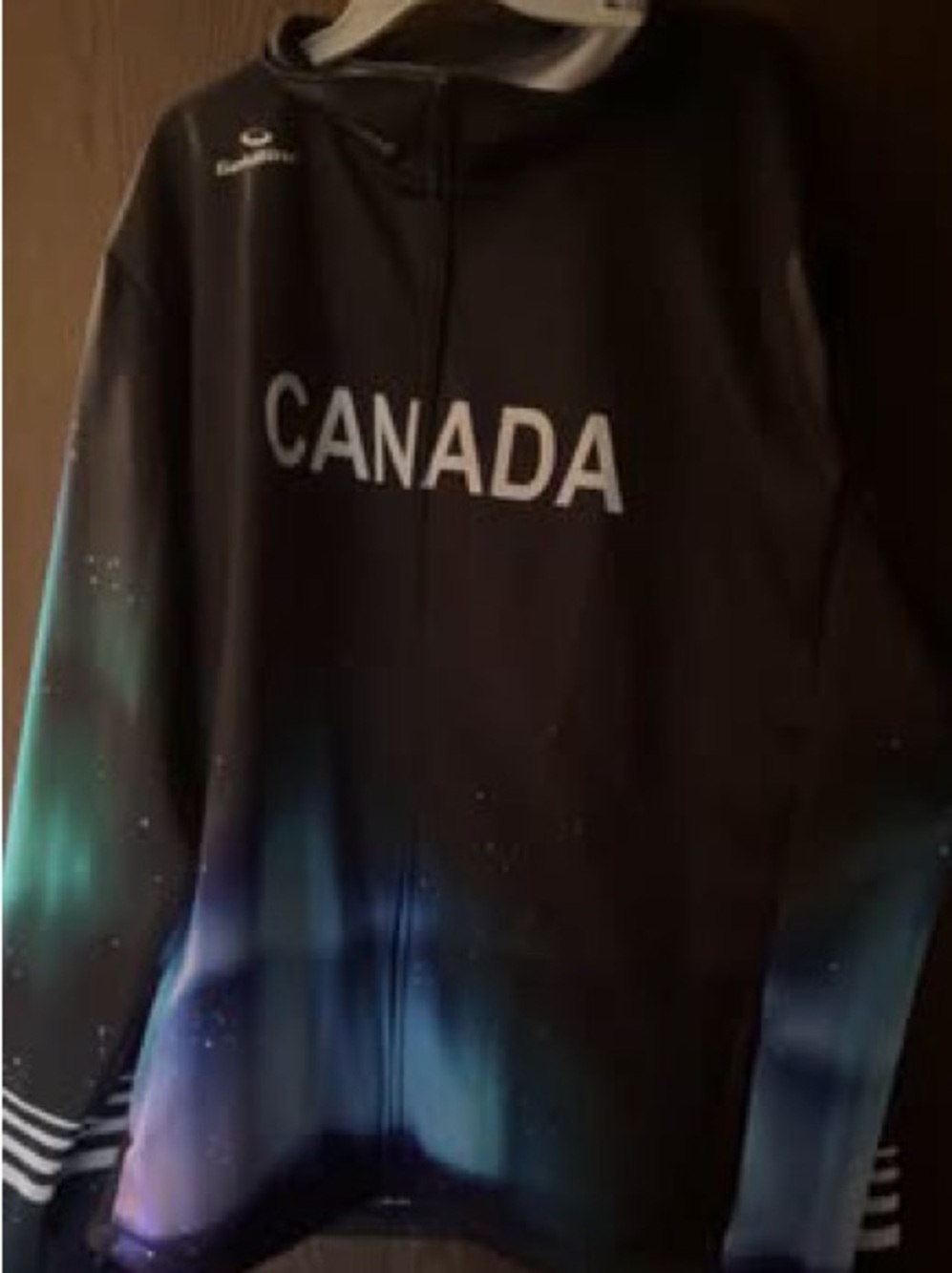 Canada Kids' Zip Jacket - Black with Aurora Gradient